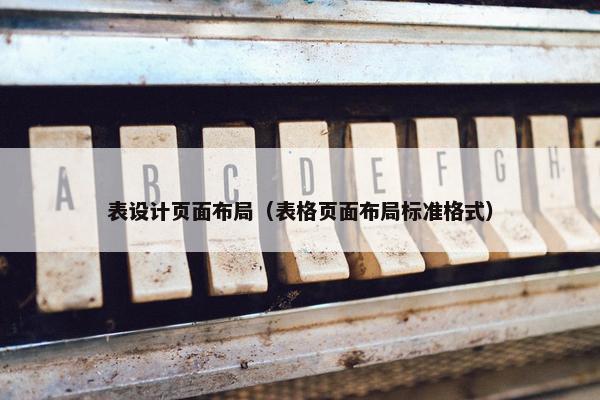 表设计页面布局（表格页面布局标准格式）