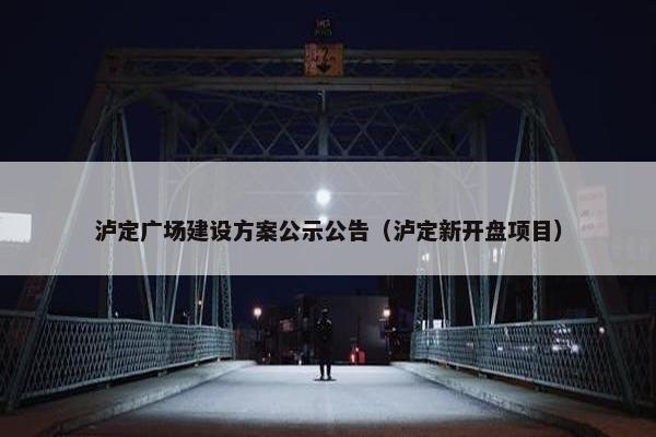 泸定广场建设方案公示公告（泸定新开盘项目）