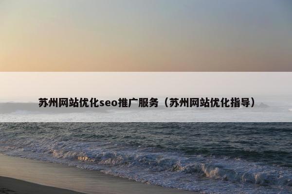 苏州网站优化seo推广服务（苏州网站优化指导）