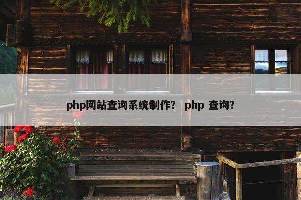 php网站查询系统制作？ php 查询？