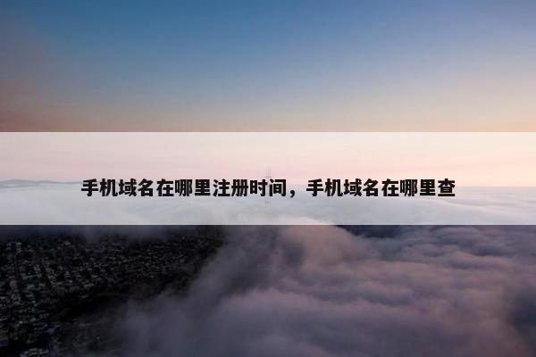 手机域名在哪里注册时间，手机域名在哪里查