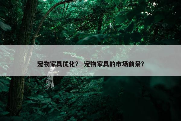 宠物家具优化？ 宠物家具的市场前景？