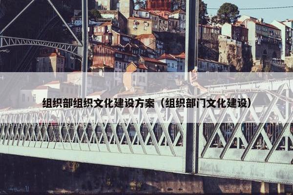 组织部组织文化建设方案（组织部门文化建设）
