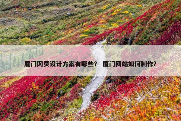 厦门网页设计方案有哪些？ 厦门网站如何制作？