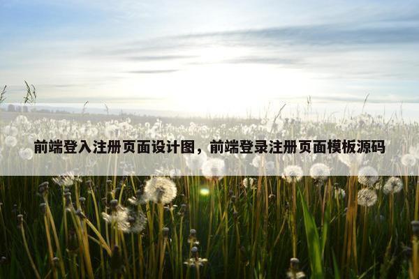 前端登入注册页面设计图，前端登录注册页面模板源码