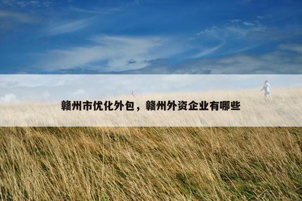 赣州市优化外包，赣州外资企业有哪些
