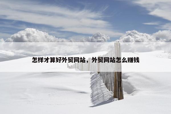 怎样才算好外贸网站，外贸网站怎么赚钱
