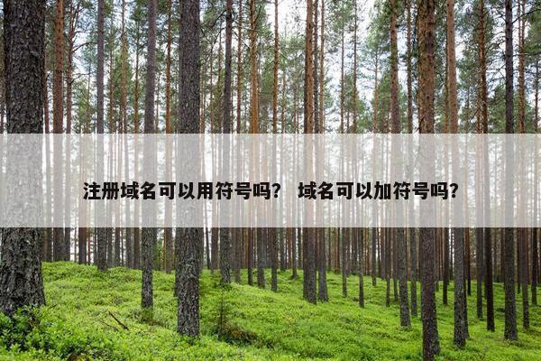 注册域名可以用符号吗？ 域名可以加符号吗？