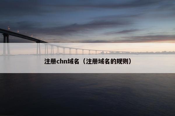 注册chn域名（注册域名的规则）