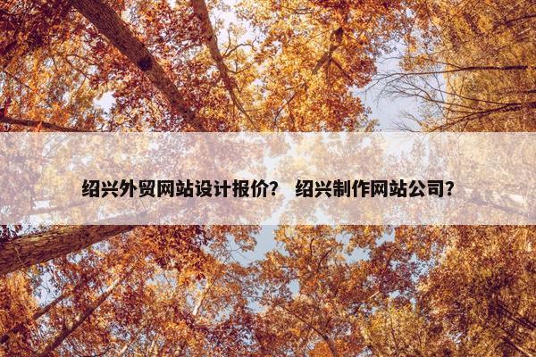 绍兴外贸网站设计报价？ 绍兴制作网站公司？