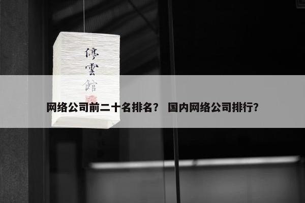 网络公司前二十名排名？ 国内网络公司排行？