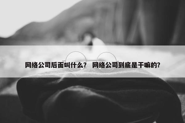 网络公司后面叫什么？ 网络公司到底是干嘛的？