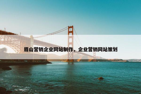 眉山营销企业网站制作，企业营销网站策划
