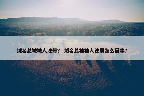 域名总被被人注册？ 域名总被被人注册怎么回事？