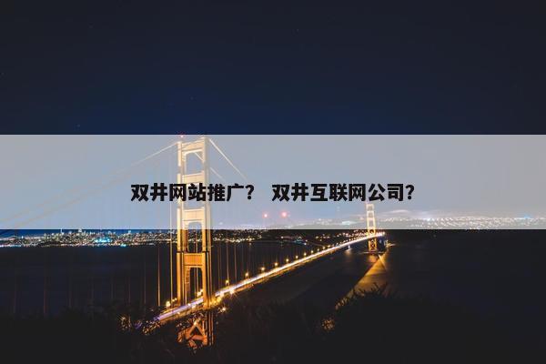 双井网站推广？ 双井互联网公司？