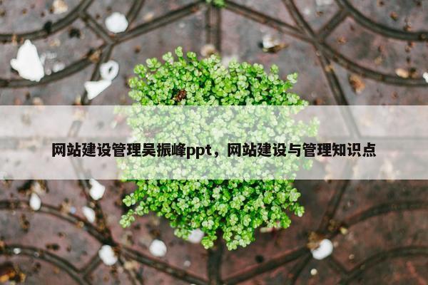 网站建设管理吴振峰ppt，网站建设与管理知识点