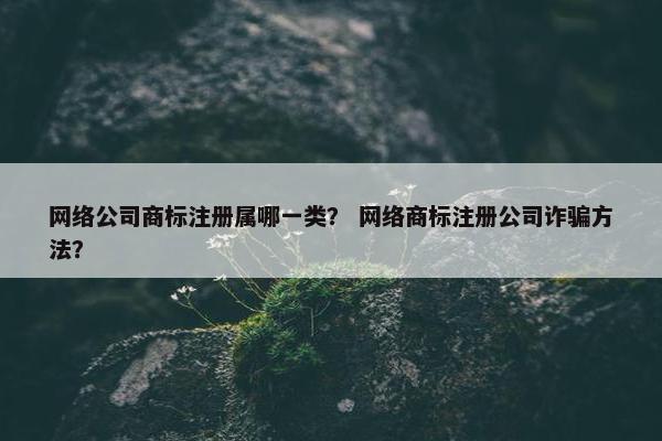 网络公司商标注册属哪一类？ 网络商标注册公司诈骗方法？