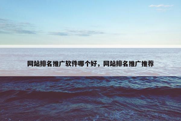 网站排名推广软件哪个好，网站排名推广推荐
