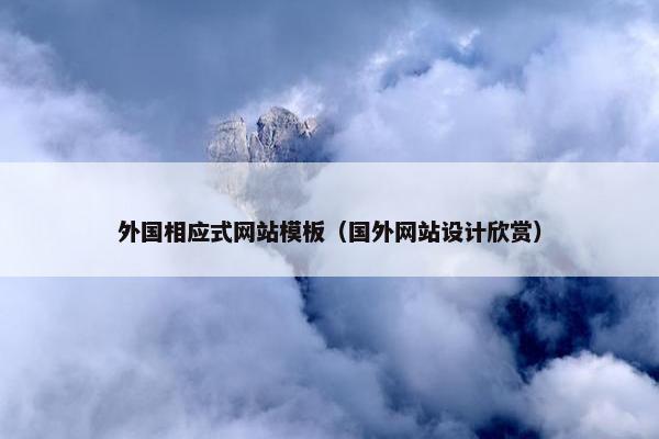 外国相应式网站模板（国外网站设计欣赏）