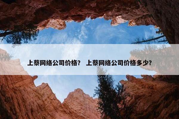 上蔡网络公司价格？ 上蔡网络公司价格多少？