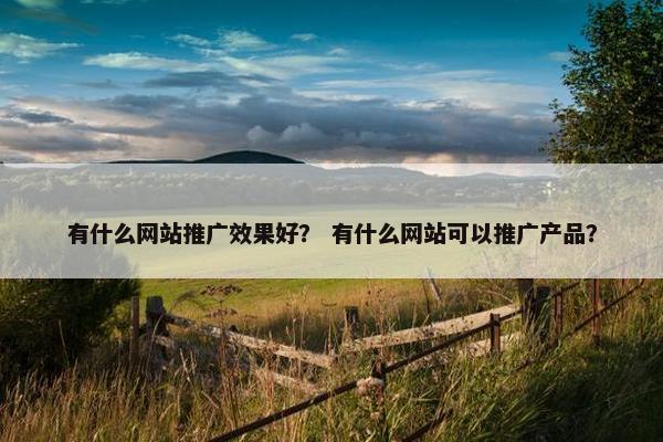 有什么网站推广效果好？ 有什么网站可以推广产品？