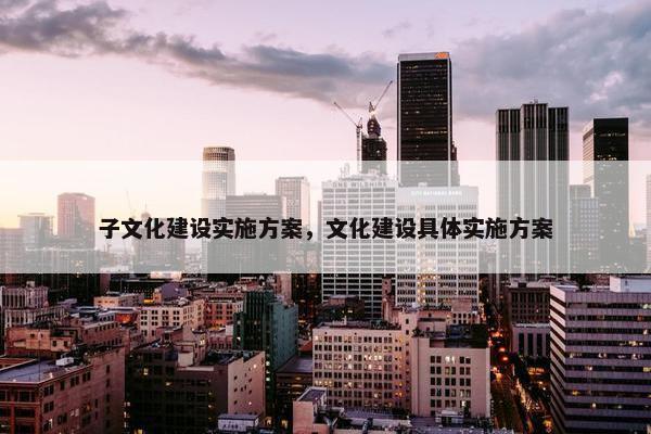 子文化建设实施方案，文化建设具体实施方案