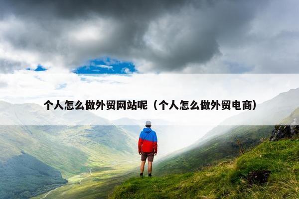 个人怎么做外贸网站呢（个人怎么做外贸电商）