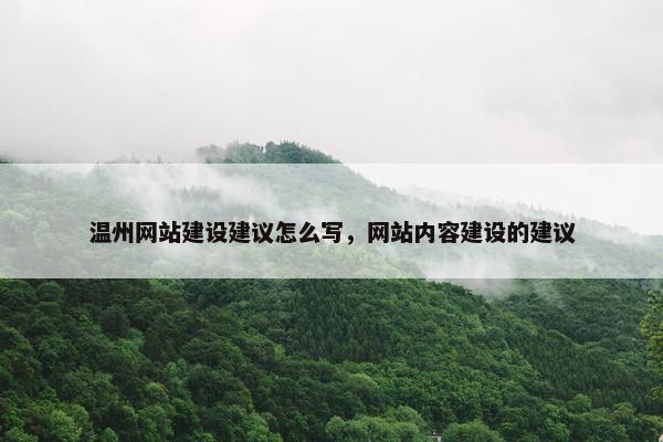 温州网站建设建议怎么写，网站内容建设的建议