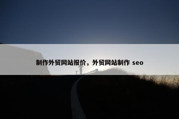 制作外贸网站报价，外贸网站制作 seo