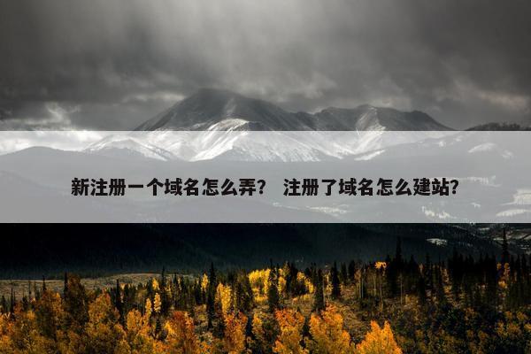 新注册一个域名怎么弄？ 注册了域名怎么建站？