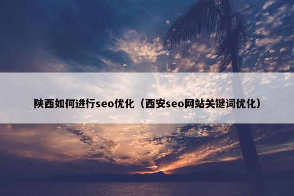 陕西如何进行seo优化（西安seo网站关键词优化）