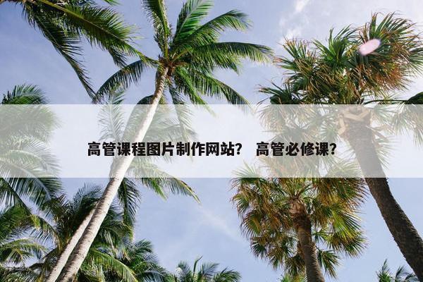 高管课程图片制作网站？ 高管必修课？