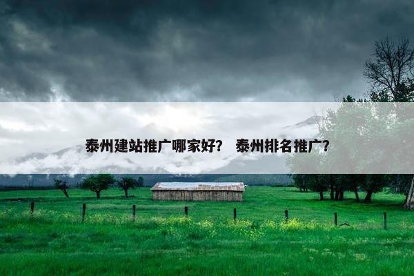 泰州建站推广哪家好？ 泰州排名推广？