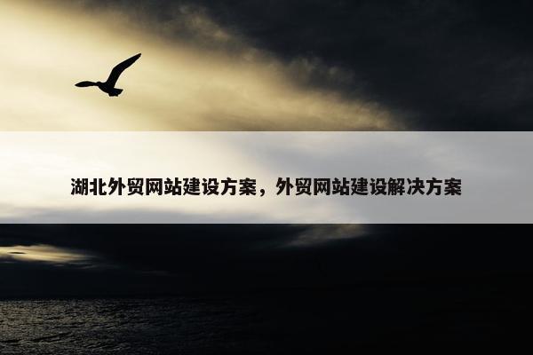 湖北外贸网站建设方案，外贸网站建设解决方案