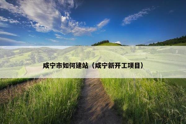咸宁市如何建站（咸宁新开工项目）