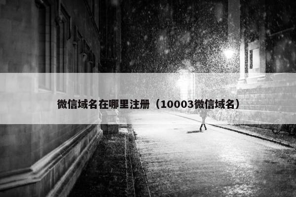 微信域名在哪里注册（10003微信域名）
