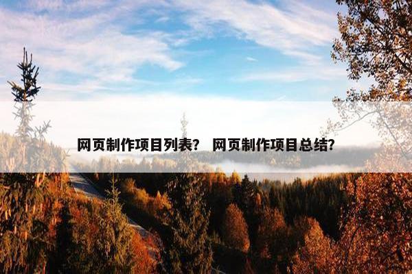 网页制作项目列表？ 网页制作项目总结？