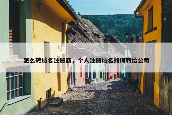 怎么转域名注册商，个人注册域名如何转给公司
