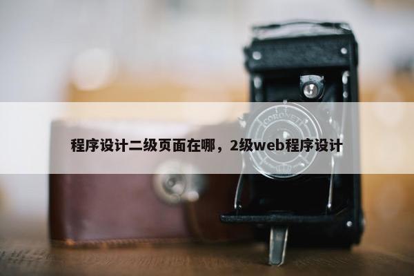 程序设计二级页面在哪，2级web程序设计