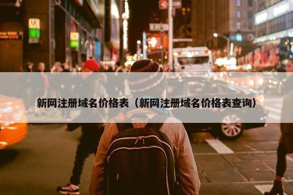 新网注册域名价格表（新网注册域名价格表查询）