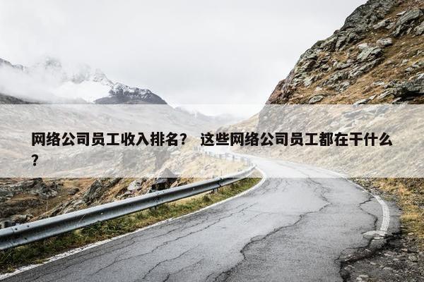 网络公司员工收入排名？ 这些网络公司员工都在干什么？
