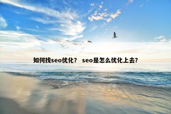 如何找seo优化？ seo是怎么优化上去？