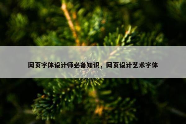 网页字体设计师必备知识，网页设计艺术字体