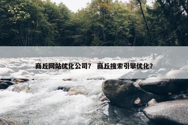 商丘网站优化公司？ 商丘搜索引擎优化？