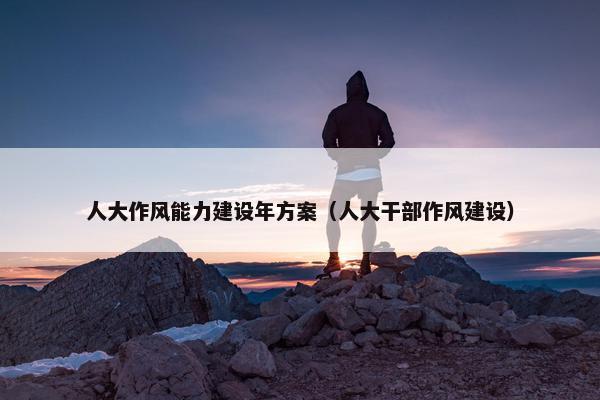 人大作风能力建设年方案（人大干部作风建设）