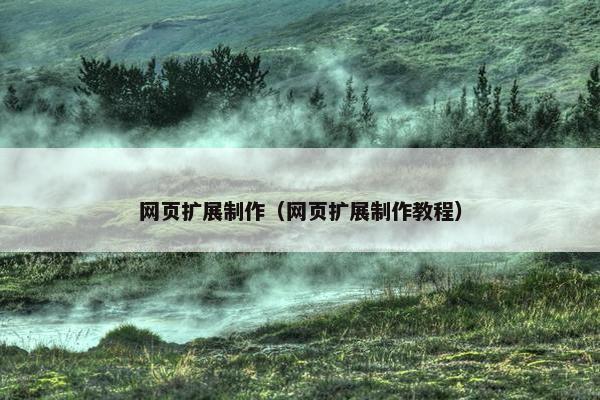 网页扩展制作（网页扩展制作教程）