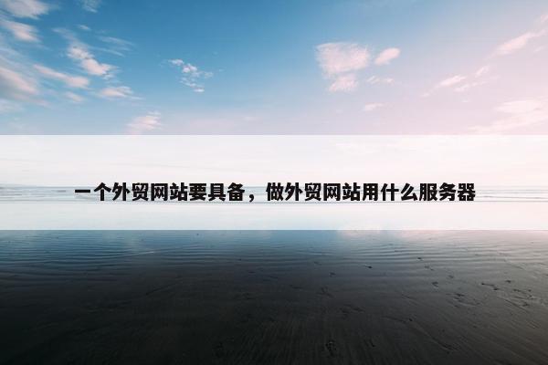 一个外贸网站要具备，做外贸网站用什么服务器