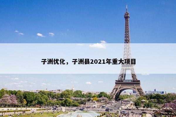 子洲优化，子洲县2021年重大项目