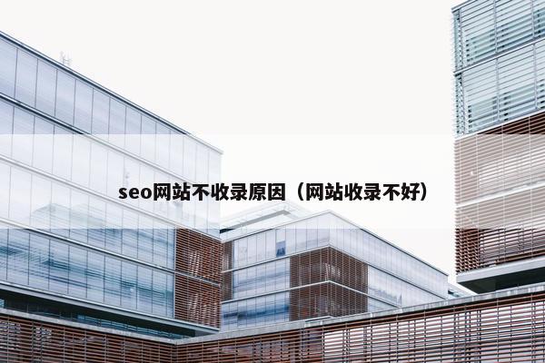 seo网站不收录原因（网站收录不好）