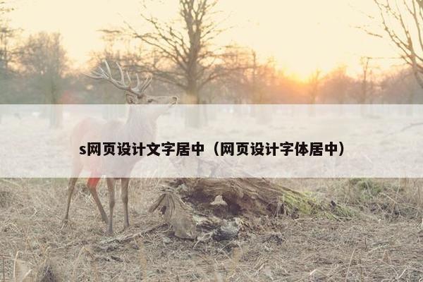 s网页设计文字居中（网页设计字体居中）